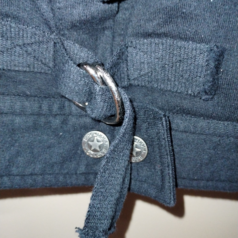 Vtg Y2K Rag Doll Goth Industrial Jacket D Ring Strap L Black Mint Rare - Picture 6 of 11